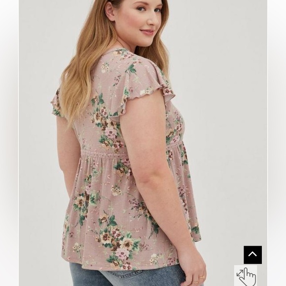 Torrid Knit Notch Neck Lace Trim Babydoll NWT 3 - Picture 3 of 5